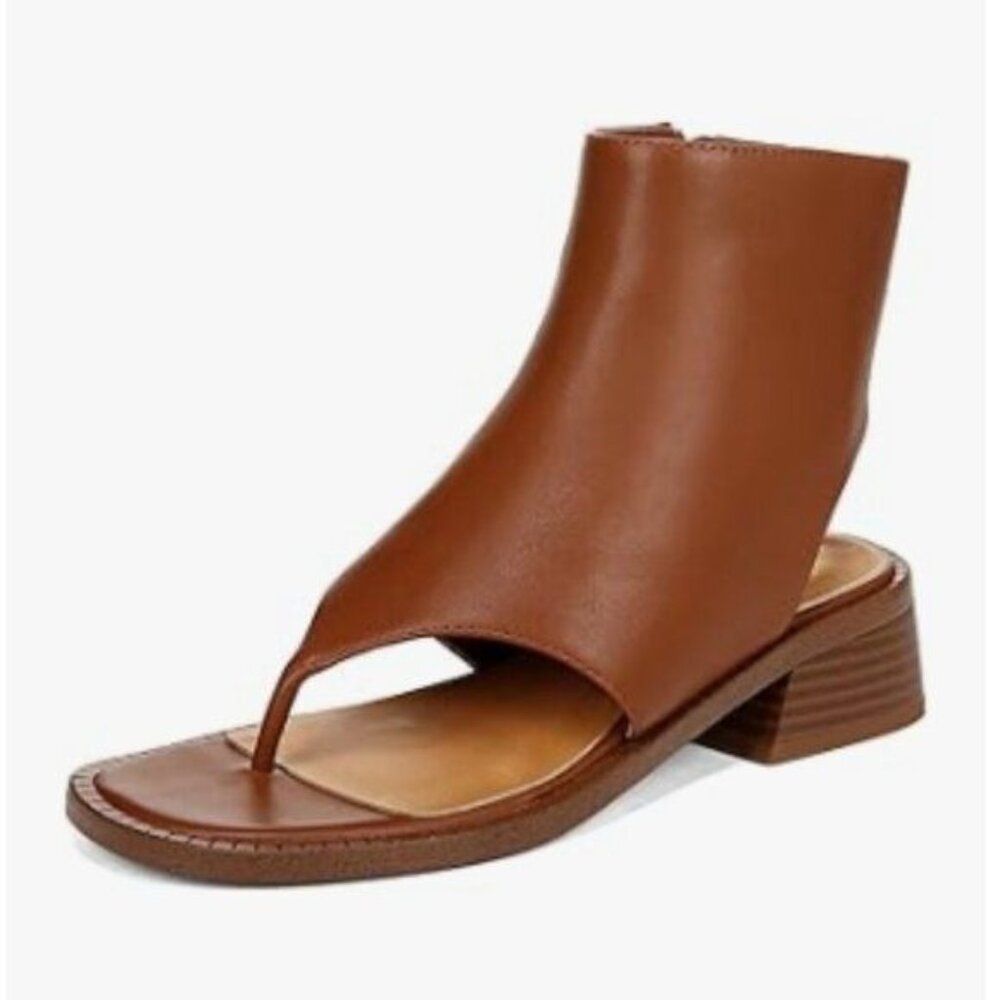 Wo Wagas Brown Women’s Ankle Sandals Boots Chunky Low Flip Flop Open Toe Shoes